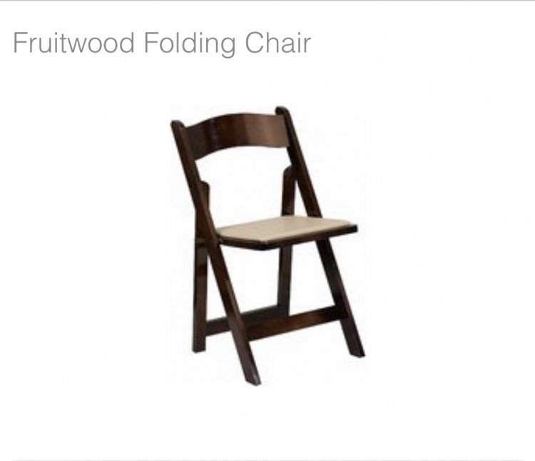 Fruitwood folding chairs NPR Events and Decor Fontana CA