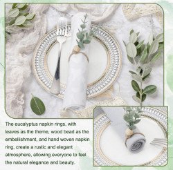 Napkin Rings Rustic Eucalyptus wood leaf