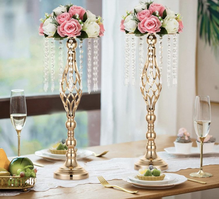 Gold wedding centerpiece flower stand