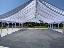 30x120 tent draped