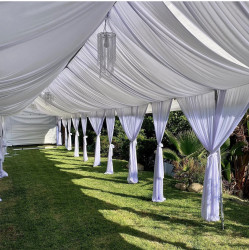 10x40 tent with drapes