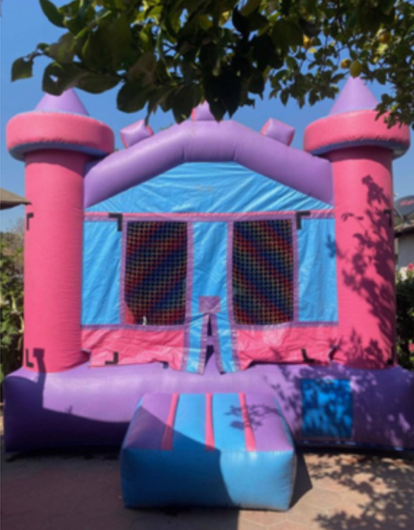 Pink bounce house